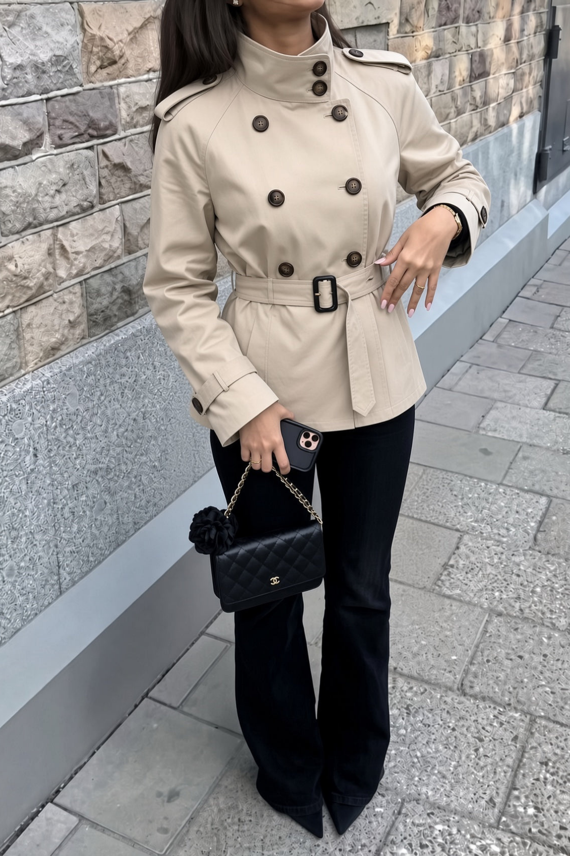 Marlen Short Trenchcoat - Beige
