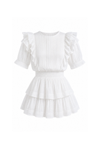 Amara Ruffle Sleeve Mini Dress - White