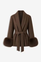 Elin Belted Jacket - Brown