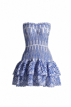 Ella Ruffle Mini Dress - Blue