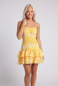 Ella Ruffle Mini Dress - Yellow