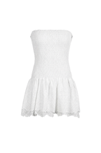 Leni Eyelet Ruffle Mini Dress - White