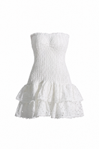 Lia Ruffle Mini Dress - White