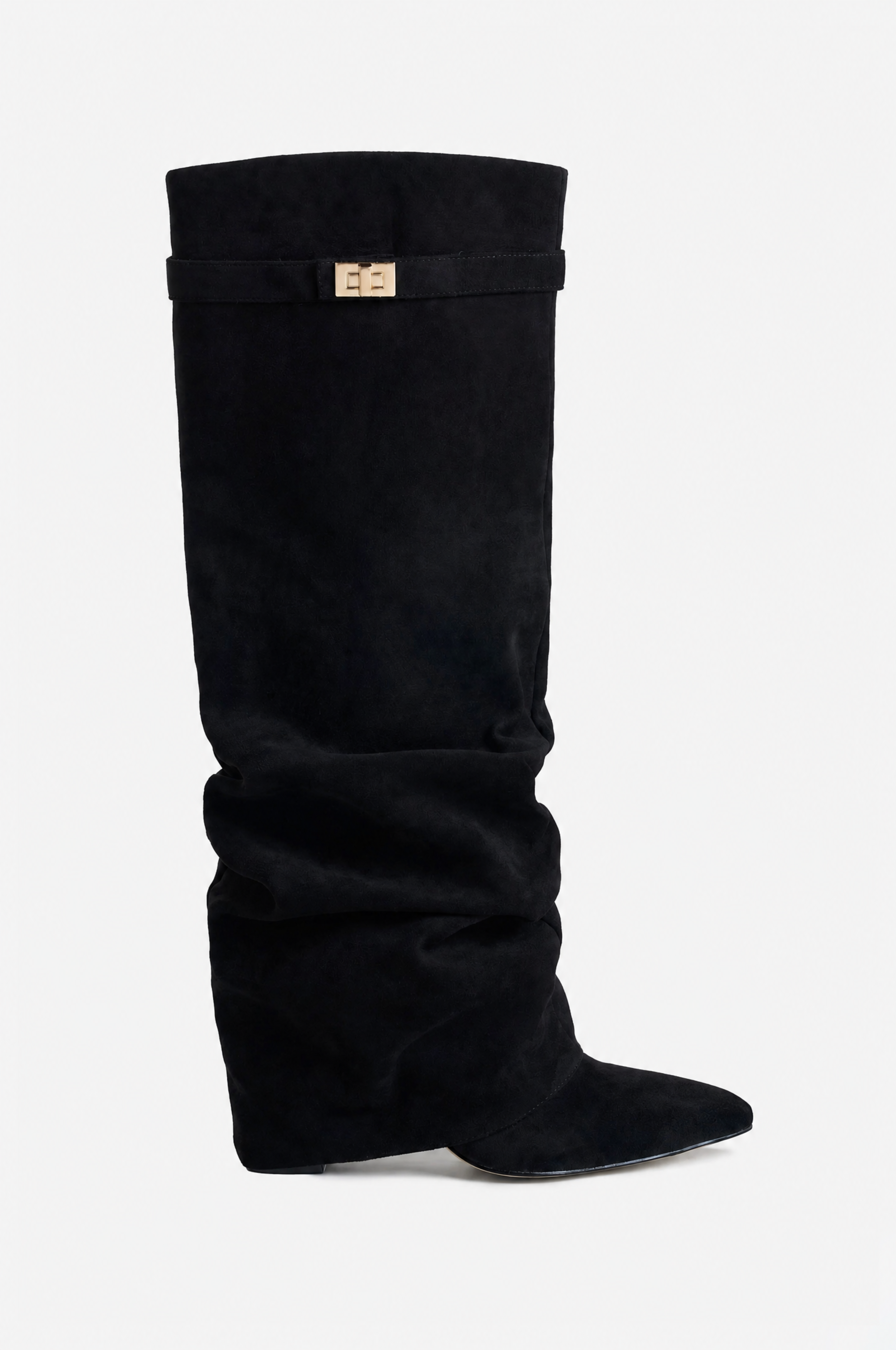Liva Slouchy Suede Boots - Black