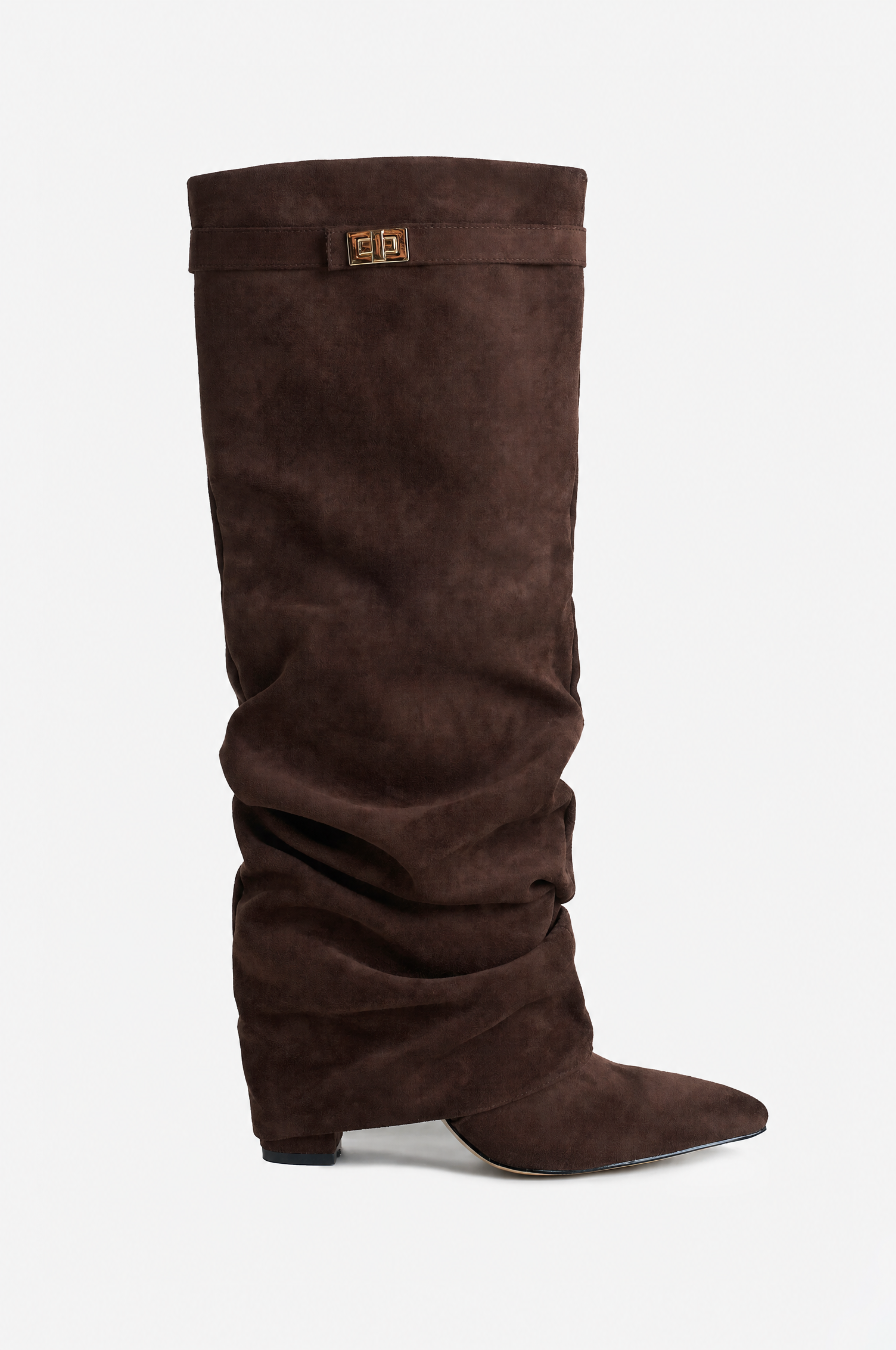Liva Slouchy Suede Boots - Brown