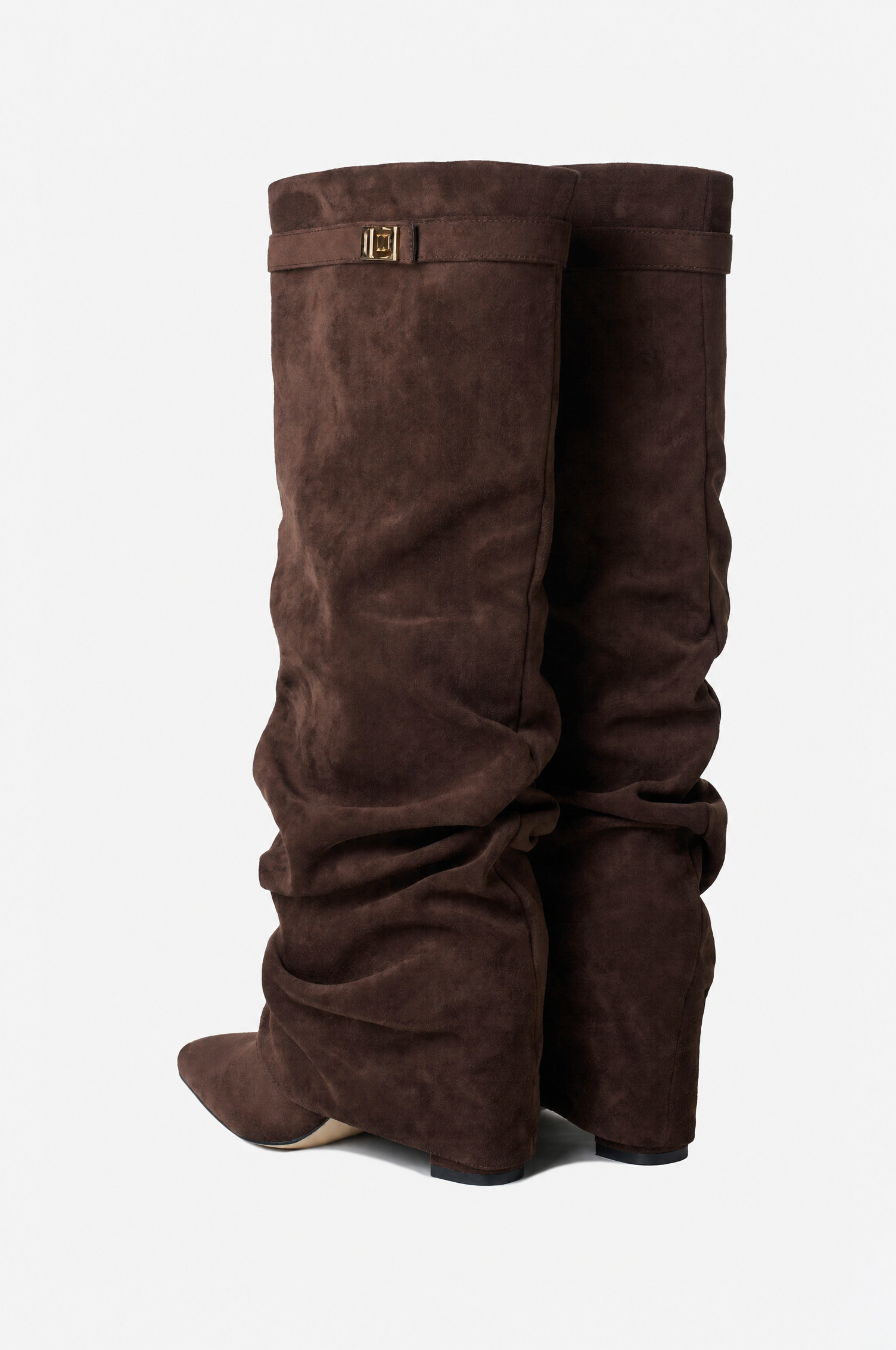 Liva Slouchy Suede Boots - Brown