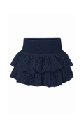 Nina Eyelet Mini Skirt - Navy