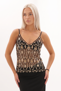 Seraphine Cami Top - Black Gold