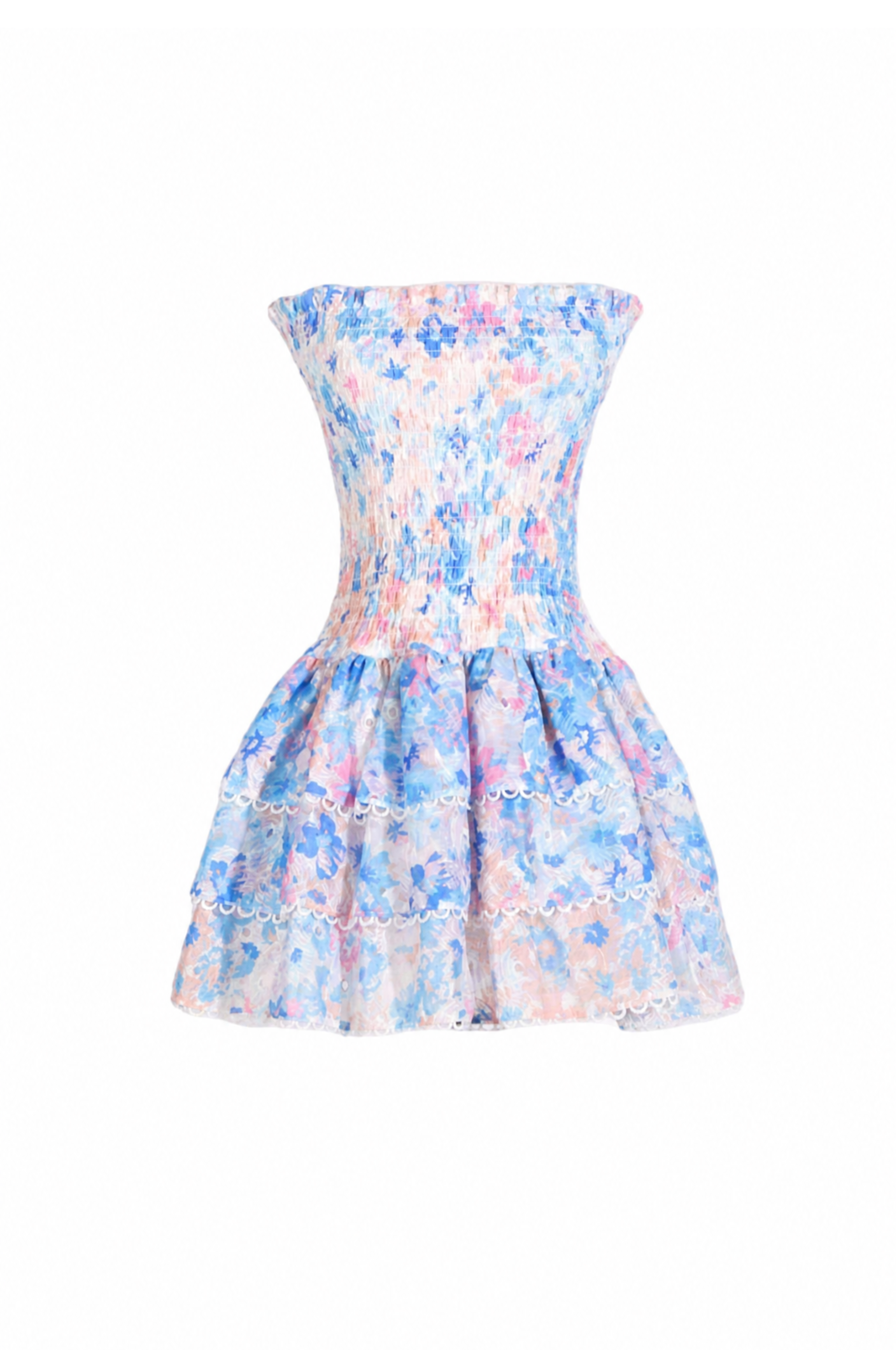 Skye Tiered Ruffle Mini Dress - Sky