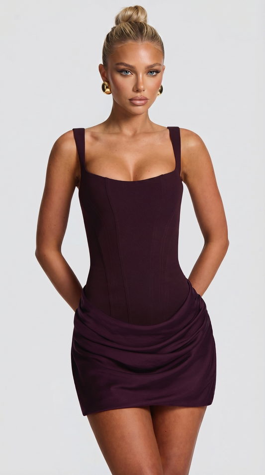 Clara Mini Dress - Plum