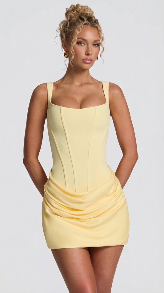 Clara Mini Dress - Lemon