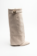 Liva Suede Boots - Cream