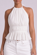 Lisette Halter Neck Top - White