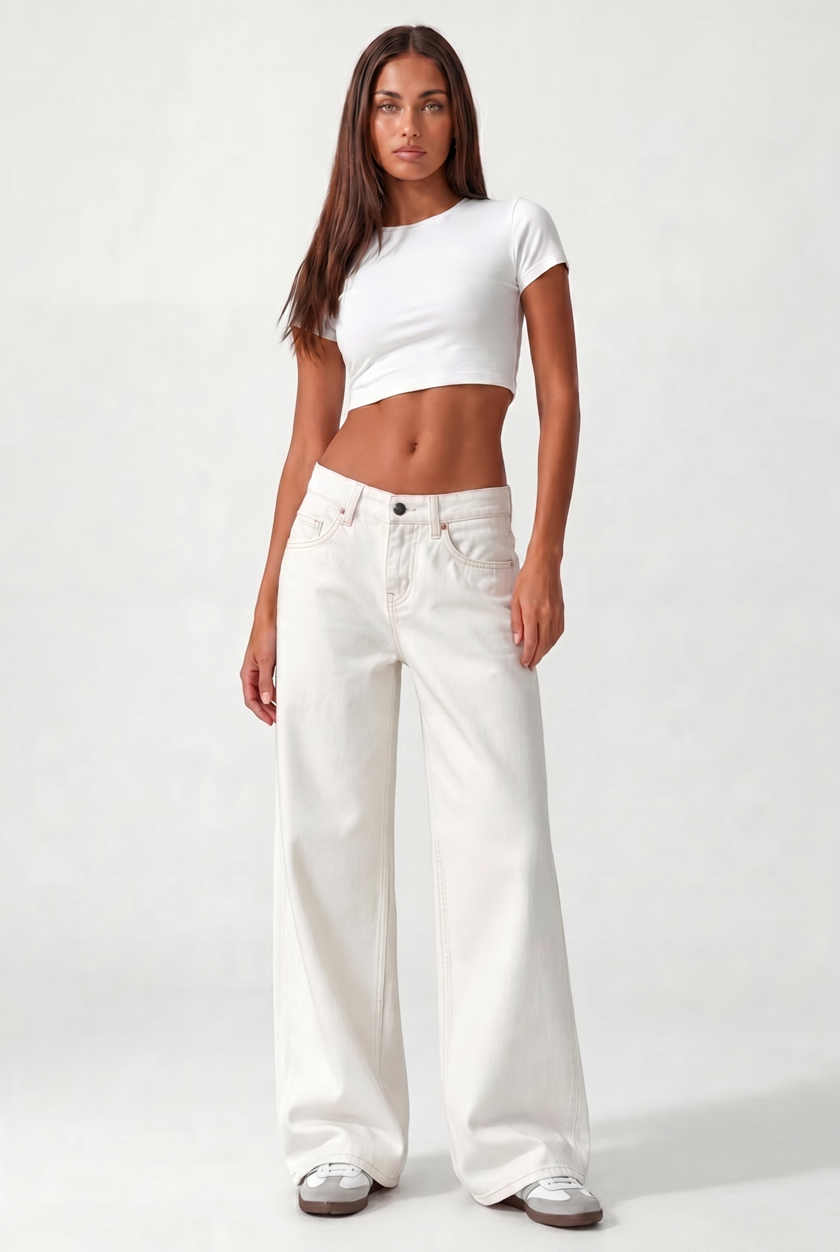 Low Waist Jeans Wide Leg - Off White