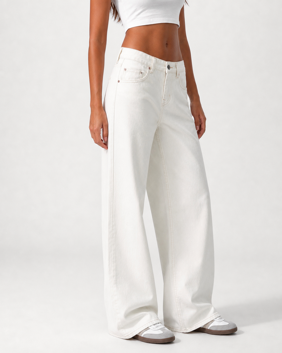 Low Waist Jeans Wide Leg - Off White