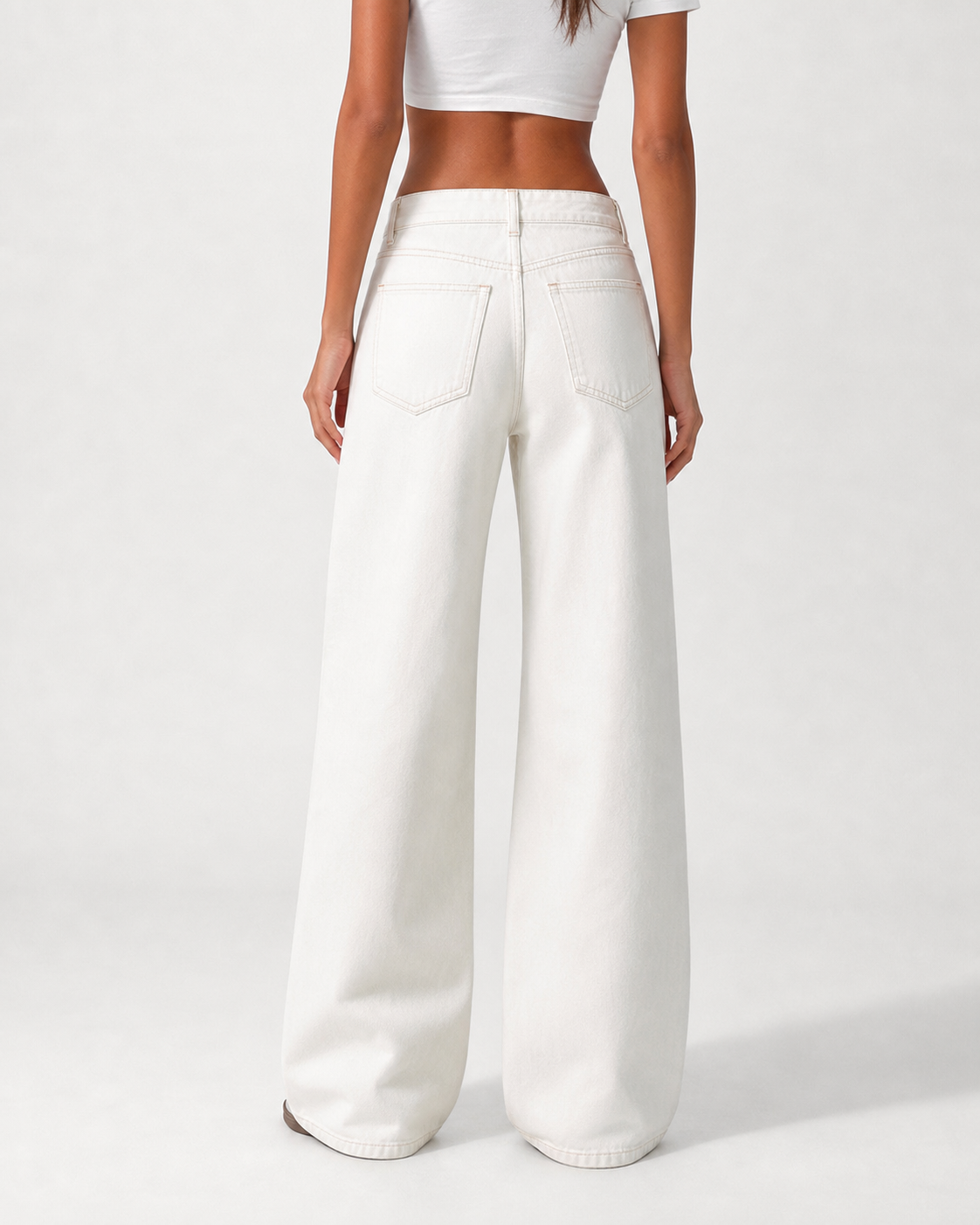 Low Waist Jeans Wide Leg - Off White