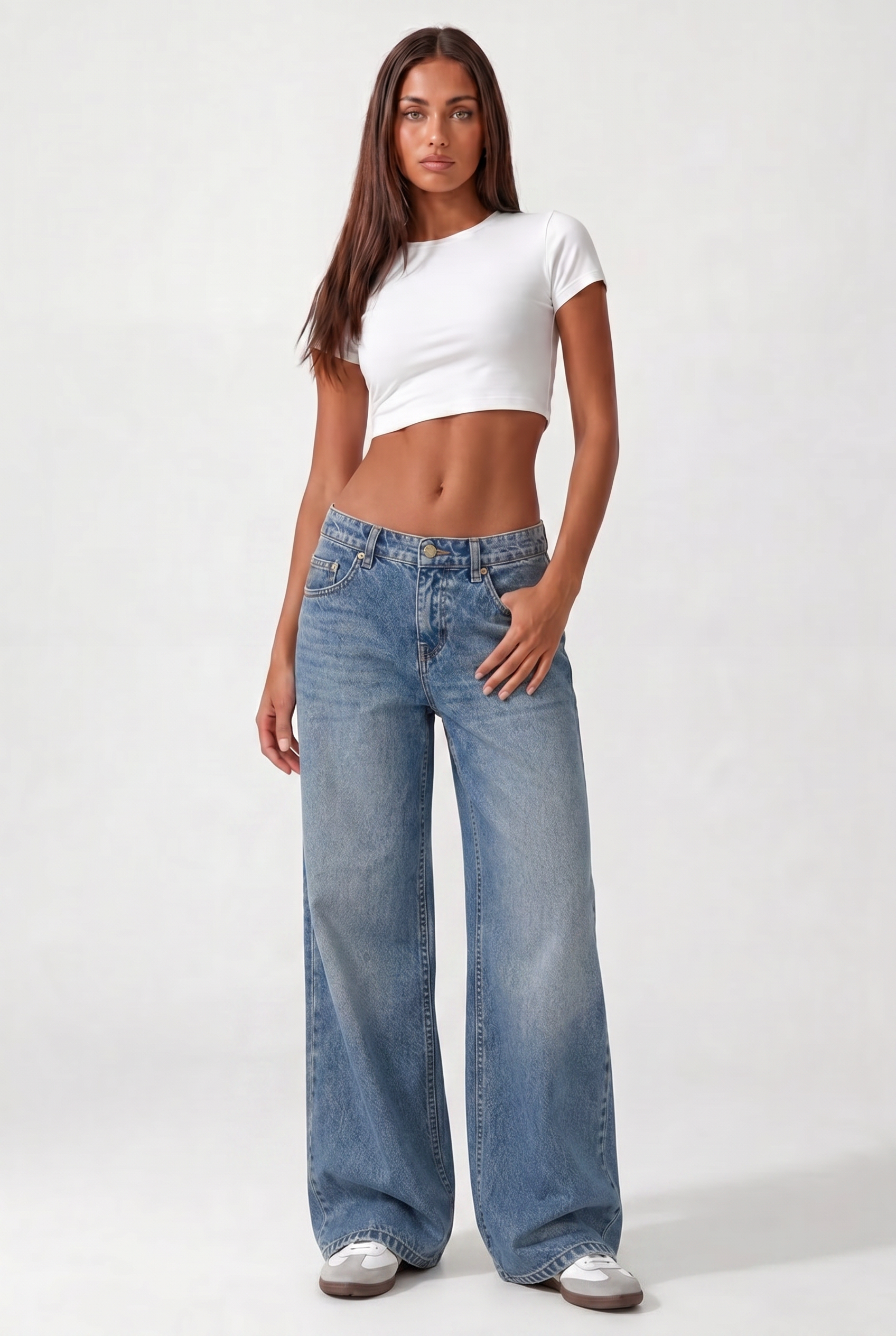 Low Waist Jeans Wide Leg – Vintage Wash