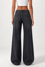 Low Waist Jeans Wide Leg – Washed Black